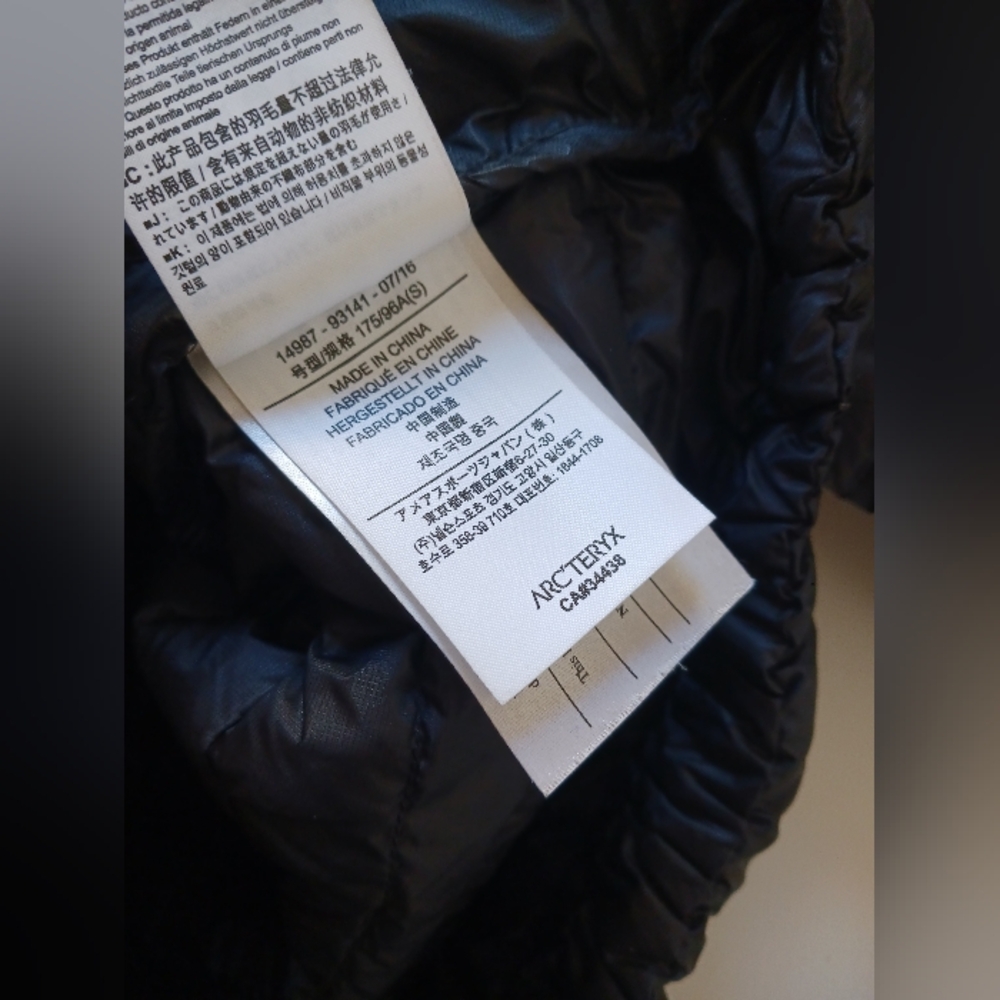 Arcteryx CERIUM SL In Black Puffer Down Jacket Size S - Picture 8 of 11